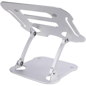 StarTech.com Laptop Stand for Desk, Ergonomic Laptop Stand Adjustable Height, Aluminum, Up to 22lb/10kg, Foldable Notebook