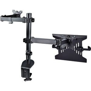 StarTech.com Monitor Arm with VESA Laptop Tray, For a Laptop & Single Display up to 32" (17.6lb/8kg), Adjustable Desk Lapt