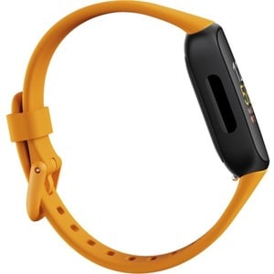 Fitbit Inspire 3 FB424 Smart Band - Black, Morning Glow Body Color - Heart Rate Monitor, Pulse Oximeter Sensor, Temperatur