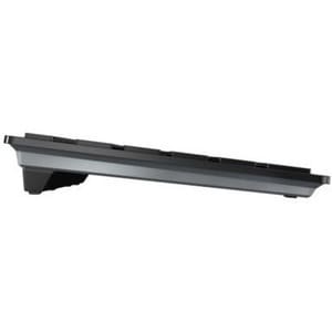 CHERRY KW 9100 SLIM Keyboard - Wireless Connectivity - Pan-Nordic - Black, Silver - Scissors Keyswitch - Bluetooth/RF - 4 
