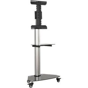 Eaton Tripp Lite Series Premier Rolling TV Cart for 37" to 70" Displays, Black Glass Base and Shelf, Locking Casters - 175