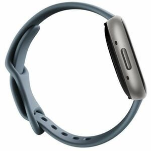 Fitbit Versa 4 Smart Watch - Waterfall Blue, Platinum Body Color - Aluminium Body Material - Heart Rate Monitor, Pulse Oxi