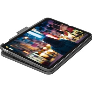Logitech Slim Folio Keyboard/Cover Case (Folio) Apple, Logitech iPad (10th Generation) Tablet - Oxford Gray - Bump Resista