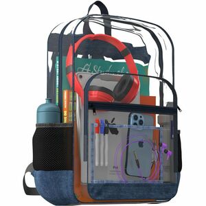 Extreme Clear Backpack w/2 Compartments (See-Through Backpack) - Vinyl Body - Shoulder Strap, Handle