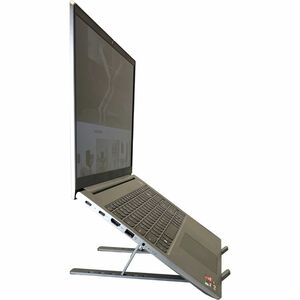 Amer Folding Travel Laptop Tablet Stand (Gray) - 5.71" Height x 7.09" Width x 10.04" Depth - Aluminum Alloy - Gray