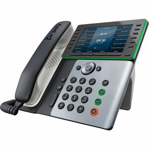 Poly Edge E550 IP Phone - Corded - Corded - NFC, Wi-Fi, Bluetooth - Desktop - VoIP - IEEE 802.11a/b/g/n - 2 x Network (RJ-