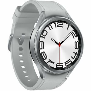 Samsung Galaxy Watch6 Classic (Bluetooth + 4G, 47mm) - 47 mm - Bluetooth - Silver - Leather Band Material - LTE