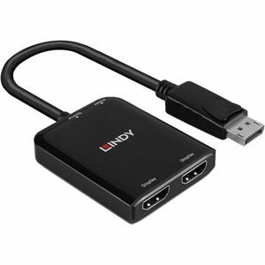 LINDY Signalverteiler - Acrylnitril-Butadien-Styrol (ABS) - Schwarz - 3840 x 2160 - DisplayPort - 2 x HDMI Aus - USB