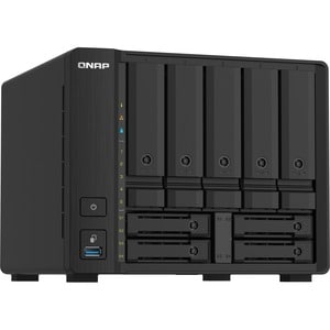 QNAP, QNAP Compact 9-bay NAS with 10GbE SFP+ and 2.5GbE for Smoother File Applications - Alpine AL-324 Quad-core (4 Core) 