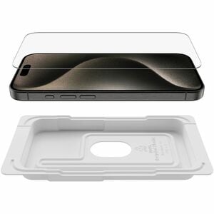 Belkin UltraGlass 2 9H Screen Protector for iPhone 15 Pro - Transparent, Clear - For OLED iPhone 15 Pro - Anti-microbial -