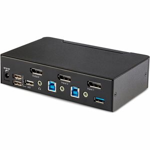 StarTech.com KVM Switchbox - TAA Compliant - 2 Computer(s) - 1 Local User(s) - 8K - 7680 x 4320 - 8 x USB - USB 2.0 - 3 x 