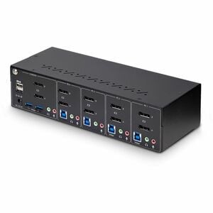 StarTech.com 4-Port KVM Switch Dual Monitor DisplayPort, 4K 60Hz, 2x USB 3.0 Ports, Hotkey/Drucktasten, KVM Umschalter, 4 