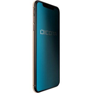 Dicota Secret Silicone, Polyethylene Terephthalate (PET) Privacy Screen Protector - Black - For LCD iPhone XS - Scratch Re