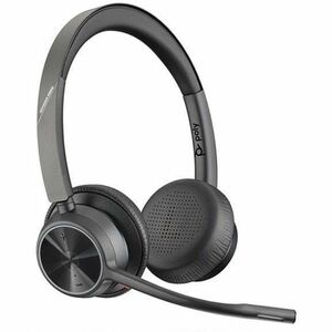 Poly Voyager 4300 UC 4320 Wired/Wireless On-ear, Over-the-head Stereo Headset - Black - Microsoft Teams Certification - Si