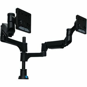 Braccio porta monitor R-Go Caparo, braccio porta monitor doppio regolabile con molla a gas, capacità di carico 3-9 kg, nero