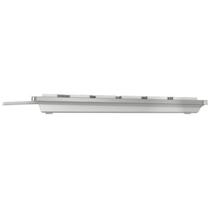 CHERRY Slim KC 6000 Rugoso Teclado - USB Interface - Inglês (EUA) - QWERTZ Layout - Prata - 104 Key(s)