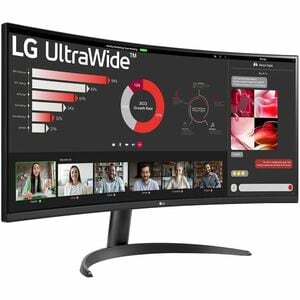 Monitor LED LG Ultrawide 34WR50QK-B 34" (86.4cm) Class UWQHD Pantalla curva - 21:9 - Negro - 34" (86.4cm) Viewable - Verti