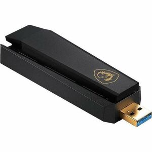 MSI IEEE 802.11ax Tri Band Wi-Fi Adapter for Desktop Computer/Notebook/Wireless Router - USB 3.2 Gen 1 - 5.27 Gbit/s - 2.4