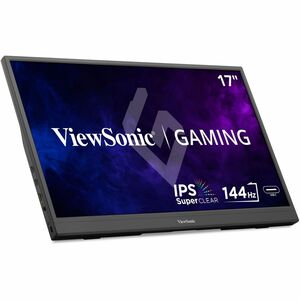 ViewSonic VX1754 17 Inch 1080p IPS Portable Gaming Monitor with 144Hz, AMD FreeSync, 2 Way Powered 60W USB C, Mini HDMI, a