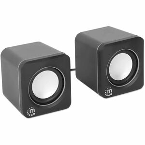 Manhattan Speaker System - 6 W RMS - Black, Silver - Table Mountable, Shelf Mountable - USB