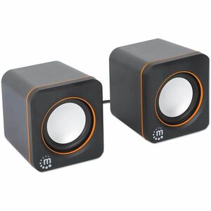 Manhattan Speaker System - 6 W RMS - Black, Orange - Table Mountable, Shelf Mountable - USB