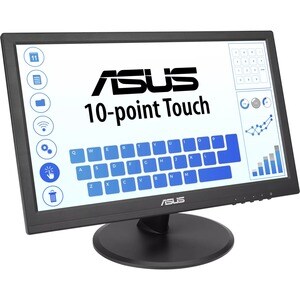 Monitor de pantalla táctil LED Asus VT168HR - 16" Class - 16:9 - 5ms - 39.6cm (15.6") Viewable - Projected Capacitive - 10