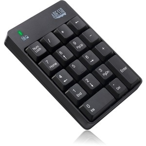 Adesso WKB-6010UB Keypad - Wireless Connectivity - USB Interface - English (US) - Black - Membrane Keyswitch - RF - 9.14 m