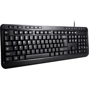 Adesso AKB-132UB Keyboard - Cable Connectivity - USB Interface - English (US) - Black - Membrane Keyswitch - 104 Key(s) - 