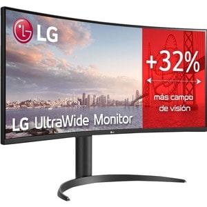 LG Ultrawide 34WP75C-B 34" Class WQHD Curved Screen LCD Monitor - 21:9 - Matte Black, Glossy Black - 34" Viewable - Vertic