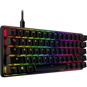 HyperX Alloy Origins 60 Rugged Gaming Keyboard - Cable Connectivity - USB Type C Interface - RGB LED - English (US) - Blac