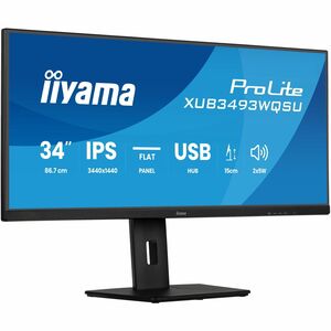 iiyama ProLite XUB3493WQSU-B6 34 Zoll Class UW-QHD LED-Monitor - 21:9 Format - Mattschwarz - 86,4 cm (34 Zoll) Viewable - 