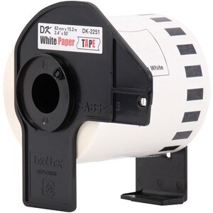 Brother Cinta para etiquetas - 60.96mm Ancho - Blanco - Papel - 1 Rollo