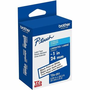 P-touch Cinta para etiquetas - 24mm Ancho - Blanco - Laminada - 1 Solamente
