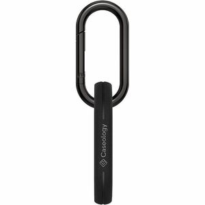 Caseology Vault Rugged Carrying Case Apple AirTag - Black - Thermoplastic Polyurethane (TPU) Body - Carabiner Clip