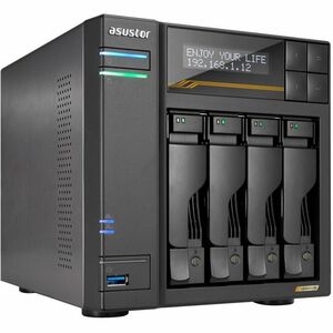 ASUSTOR LOCKERSTOR 4 Gen3 AS6804T SAN/NAS Storage System - Ryzen Embedded V3C14 Quad-core (4 Core) 2.30 GHz - 4 x HDD Supp