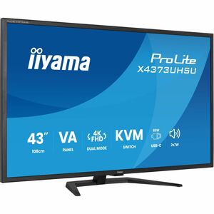 Moniteur LED iiyama ProLite X4373UHSU-B2 43" Classe 4K UHD - 16:9 - Noir mat - 108 cm (42,5") Viewable - Vertical Alignmen