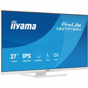 Moniteur LED iiyama ProLite XB2797QSU-W1 27" Classe WQHD - 16:9 - Blanc mat - 68,6 cm (27") Viewable - Technologie IPS - L
