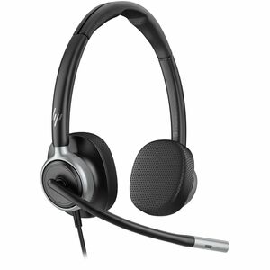 Poly Mission 600 625 Wired Over-the-head, On-ear Stereo Headset - Black - Microsoft Teams Certification - Binaural - Supra