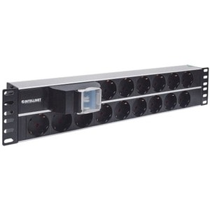 19" 2U Rackmount 15-Way Power Strip - German Type" , With Double Air Switch, 3m Power Cord (2 PIN EURO PDU WITH 2 PIN EURO