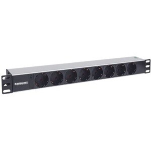 19" 1.5U Rackmount 8-Way Power Strip - German Type" , With LED Indicator Only, No Surge Protection, 1.6m Power Cord (2 PIN