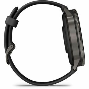 Garmin Venu 4 Smart Watch - Slate Case Color - Black Band Color - Stainless Steel, Metal Body Material - Fiber Reinforced 