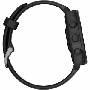 Garmin Forerunner 165 Smart Watch - Round Case Shape - Black Body Color - Slate Grey Band Color - Fiber Reinforced Polymer