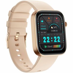 Carneo Zenith HR+ Smart Watch - Gold, Rose Gold Body Color - Tempered Glass Body Material - Pedometer - Phone, Text Messag