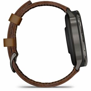 Garmin Venu 4 Smart Watch - Slate Case Color - Black, Brown Band Color - Stainless Steel, Metal Body Material - Fiber Rein