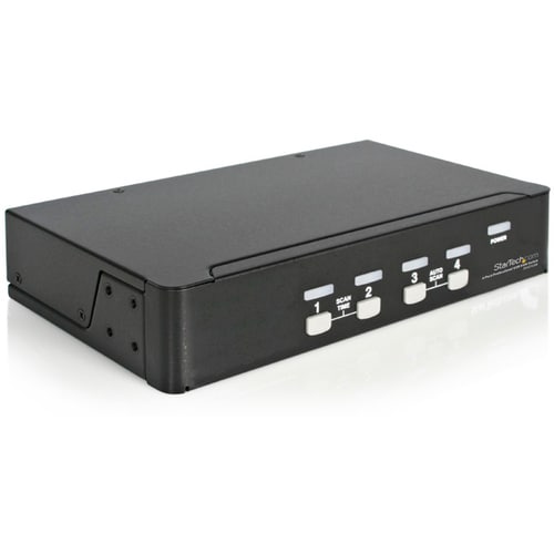StarTech.com 4 Port Professional VGA USB KVM Switch with Hub - 4 Computer(s) - 1 Local User(s) - 1920 x 1440 - 8 x USB - 5