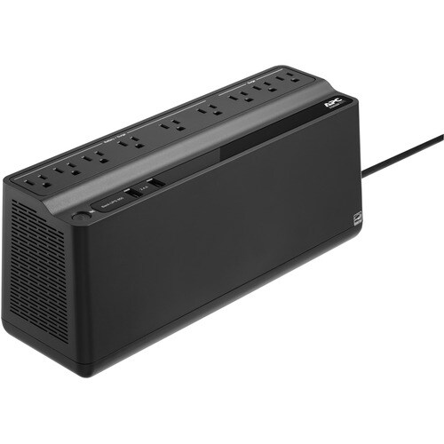 APC by Schneider Electric Back-UPS ES 850VA, 2 USB Charging Ports, 120V - Tower - 8 Hour Recharge - 120 V AC Input - 120 V
