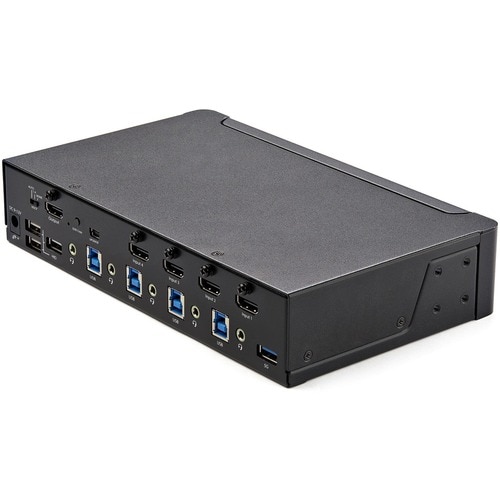 StarTech.com KVM Switchbox - TAA Compliant - 4 Computer(s) - 1 Local User(s) - 3840 x 2160 - 10 x USB - 5 x HDMI - Desktop