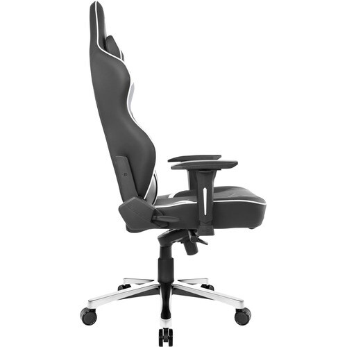 AKRacing Masters Series Max Gaming Chair - For Gaming - Pleather, Metal, Foam, Aluminum, Steel - Black, White