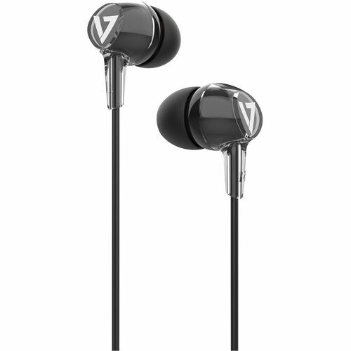 Auricolare V7 HA220 Cavo Earbud Stereo - Nero - Binaural - In-ear - 32 Ohm - 20 Hz a 20 kHz - 121,9 cm Cavo - Tecnologia M