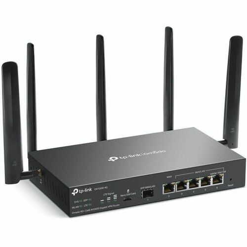 Omada ER706W-4G Wi-Fi 6 IEEE 802.11ax 1 SIM Kabel, Ethernet Modem/Wireless Router - 4G+ - WCDMA 2100, WCDMA 1800, WCDMA 85